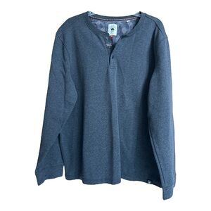 Copper Oak Supply Men’s Charcoal Gray Henley Sweatshirt, XXL